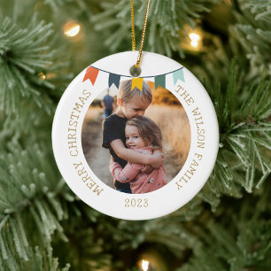 Vintage Christmas Light Ornament Family Foto