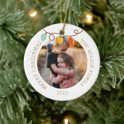 Vintage Christmas Light Ornament Family Foto