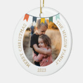 Vintage Christmas Light Ornament Family Foto (Links)