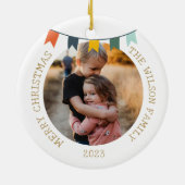 Vintage Christmas Light Ornament Family Foto (Hinten)