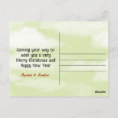 Vintage Christmas Locomotive Train Postkarte (Rückseite)