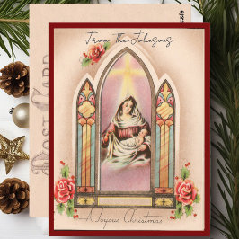 Vintage Christmas Madonna Individuelle Name Postkarte
