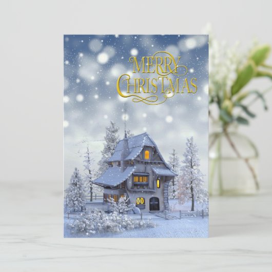 Vintage Christmas Memories image plus Your Photo (Stehend Vorderseite)