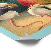 Vintage Christmas Mice Poster (Ecke)