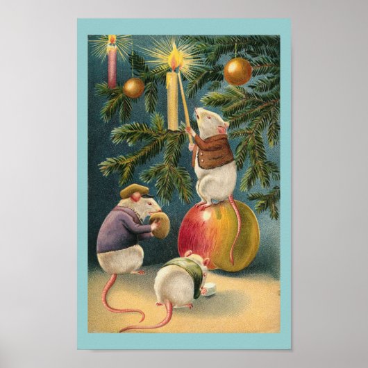 Vintage Christmas Mice Poster (Vorne)