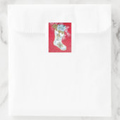 Vintage Christmas Mid Century Pastell Kitten Quadratischer Aufkleber (Tasche)