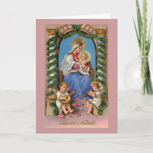 Vintage Christmas Mother Mary & Christ Child Feiertagskarte