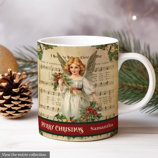 Vintage Christmas Mug Elegant Angel Holiday Style Kaffeetasse