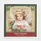 Vintage Christmas Napkins Angel Dinner Accent Set Serviette (Vorderseite)