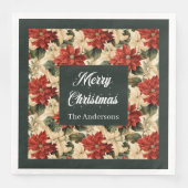 Vintage Christmas Napkins Serviette (Vorderseite)