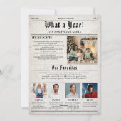 Vintage Christmas Newspaper Foto Newsletter Feiertagskarte (Rückseite)