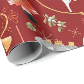 Vintage Christmas Nutcracker Fairy Tale Red Geschenkpapier (Rolleneckpunkt)