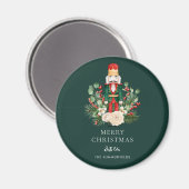 Vintage Christmas Nutcracker Greenery Holiday Magnet (Vorderseite/Rückseite)