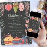 Vintage Christmas Ornament Exchange Party Einladung<br><div class="desc">Weihnachtsbaumbörse Party Einladung mit Weihnachtsbaumbaummöbeln und Ornamenten in gedämpften Farben,  gerahmt mit Kiefernnadeln. Die Rückseite der Karte ist mit Kiefernspuren bedeckt,  und die Einlade-Vorlage ist für Sie Set,  um Ihren eigenen Text hinzuzufügen.</div>