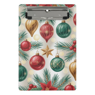 Vintage Christmas Ornaments and Pine  Mini Klemmbrett