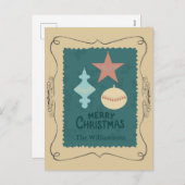 Vintage Christmas Ornaments Feiertagspostkarte (Vorne/Hinten)