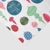 Vintage Christmas Ornaments Multi on White Seidenpapier (Detail)