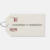 Vintage Christmas Ornaments on Cream Geschenkanhänger (Rückseite Horizontal)