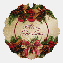 Vintage Christmas Paper Ornament Card Karte