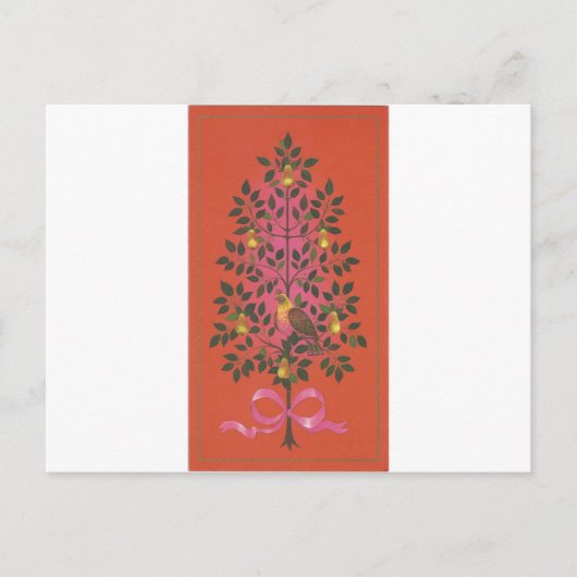 Vintage Christmas Partridge Feiertagspostkarte (Vorderseite)