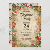 Vintage Christmas Party Invitation Einladung (Vorne/Hinten)