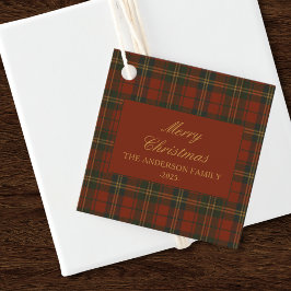 Vintage Christmas Party Plaid Classic Timeless Geschenkanhänger