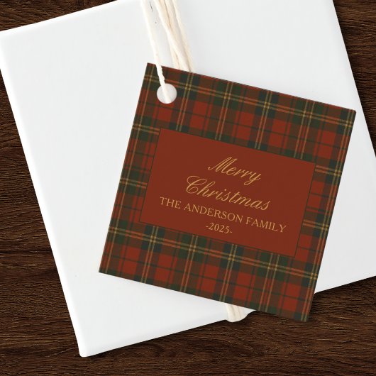 Vintage Christmas Party Plaid Classic Timeless Geschenkanhänger