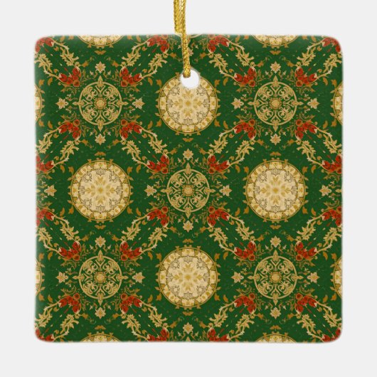 Vintage Christmas Pattern - Ceramic Ornament (Vorderseite)