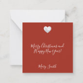 Vintage Christmas Pattern - Flat Note Card Mitteilungskarte (Rückseite)