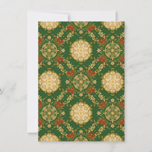 Vintage Christmas Pattern - Flat Note Card Mitteilungskarte (Vorderseite)