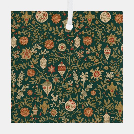 Vintage Christmas Pattern - Glass Ornament  (Rückseite)