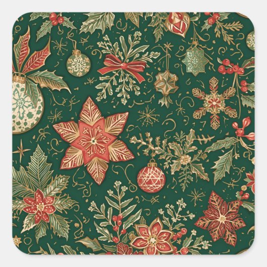 Vintage Christmas Pattern - Stickers (Vorderseite)