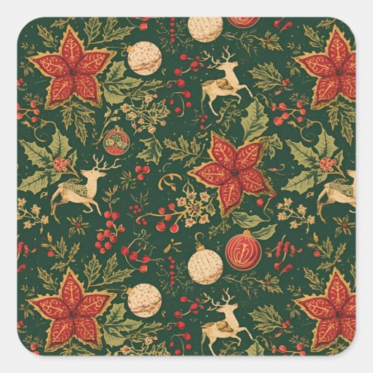 Vintage Christmas Pattern - Stickers (Vorderseite)