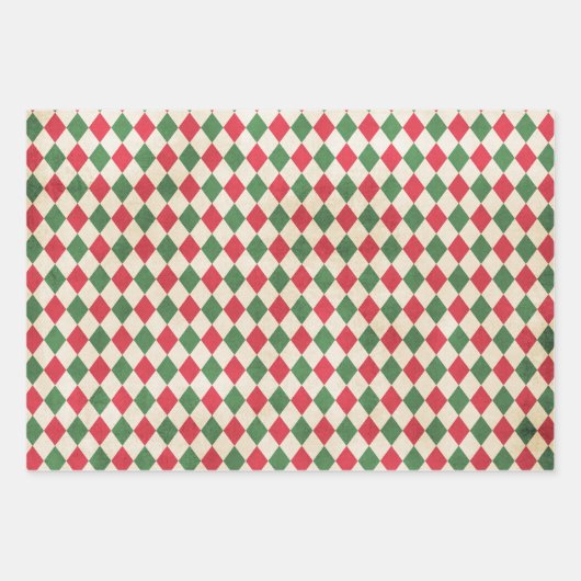 Vintage Christmas Patterns Trio Geschenkpapier Set (Vorderseite)