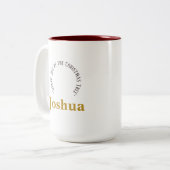 Vintage Christmas Personalized Name Mug | Modern Zweifarbige Tasse (Vorderseite Links)