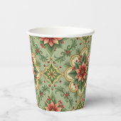 Vintage Christmas Poinsettia Pappbecher (Rückseite)