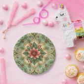 Vintage Christmas Poinsettia Pappteller (Party)