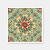 Vintage Christmas Poinsettia  Serviette (Vorderseite)