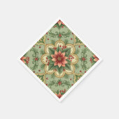Vintage Christmas Poinsettia  Serviette (Ecke)