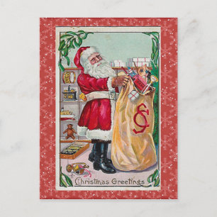 Vintage Christmas Postacrd Feiertagspostkarte