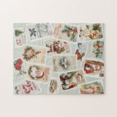 Vintage Christmas Postage Briefmarke Puzzle (Horizontal)