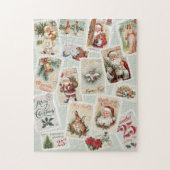 Vintage Christmas Postage Briefmarke Puzzle (Vertikal)
