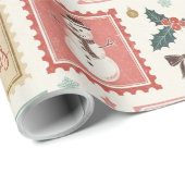 Vintage Christmas Postage Pattern Geschenkpapier (Rolleneckpunkt)