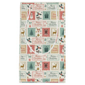 Vintage Christmas Postage Pattern Kleine Geschenktüte (Vorderseite)