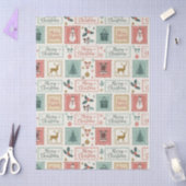 Vintage Christmas Postage Pattern Seidenpapier (Basteln)