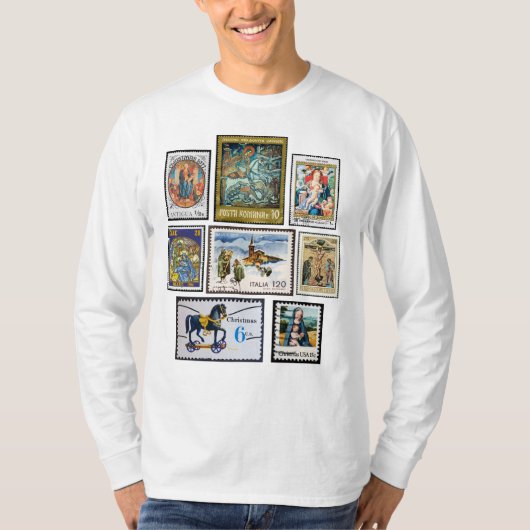 Vintage Christmas Postage Stamp T-Shirt (Vorderseite)