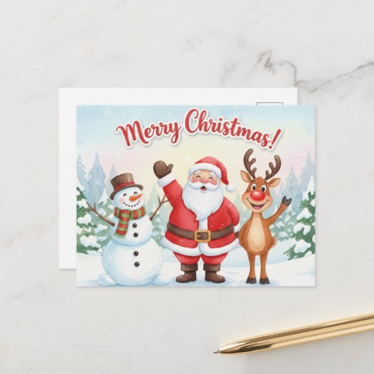 Vintage Christmas Postcard Postkarte (Vorderseite/Rückseite Beispiel)