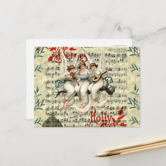 VINTAGE CHRISTMAS POSTCARD POSTKARTE (Vorderseite/Rückseite Beispiel)