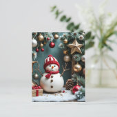 Vintage Christmas - Postcard Postkarte (Stehend Vorderseite)