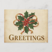 Vintage Christmas Postcard Postkarte (Vorderseite)